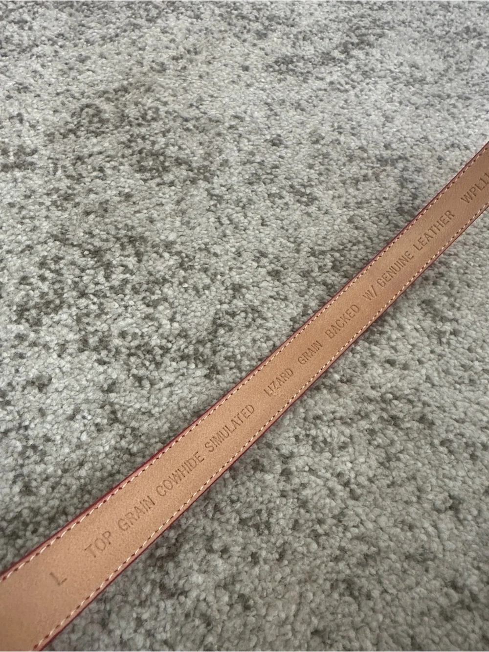 Top Grain Red Leather Women’s Croc Embossed Belt L